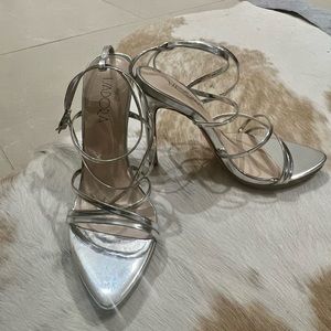 Metallic Silver Heels